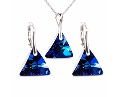 Diamond Sky Jewelry Sidabrinis papuošalų rinkinys moterims „Osiris (Bermuda Mėlyna)“ su Swarovski® kristalais
