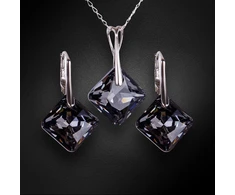 Diamond Sky Jewelry Sidabrinis papuošalų rinkinys moterims „Shimmer (Sidabrinis Night)“ su Swarovski® kristalais