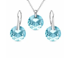 Diamond Sky Jewelry Sidabrinis papuošalų rinkinys moterims „Marianne (Aquamarine)“ su Swarovski® kristalais