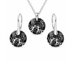 Diamond Sky Jewelry Sidabrinis papuošalų rinkinys moterims „Marianne (Sidabrinis Night)“ su Swarovski® kristalais