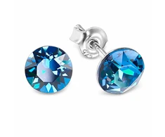 Diamond Sky Jewelry Sidabrinis papuošalų rinkinys moterims „Classic (Bermuda Mėlyna)“ su Swarovski® kristalais