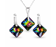 Diamond Sky Jewelry Sidabrinis papuošalų rinkinys moterims „Shimmer (Vitrail Medium)“ su Swarovski® kristalais