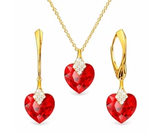 Diamond Sky Jewelry Sidabrinis papuošalų rinkinys moterims „Cute Valentine (Light Siam)“ su Swarovski® kristalais