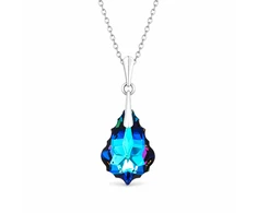 Diamond Sky Jewelry Sidabrinis papuošalų rinkinys moterims „Baroque IV (Meridian Mėlyna)“ su Swarovski® kristalais