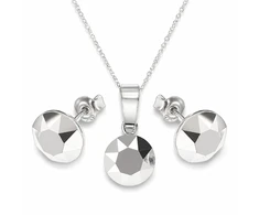 Diamond Sky Jewelry Sidabrinis papuošalų rinkinys moterims „Classic (Light Chrome)“ su Swarovski® kristalais