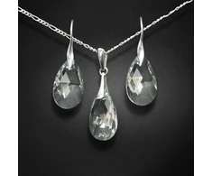 Diamond Sky Jewelry Sidabrinis papuošalų rinkinys moterims „Baroque“ su Swarovski® kristalais