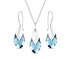 Diamond Sky Jewelry Sidabrinis papuošalų rinkinys moterims „Baroque II (Aquamarine Light Chrome)“ su Swarovski® kristalais
