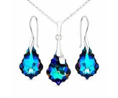 Diamond Sky Jewelry Sidabrinis papuošalų rinkinys moterims „Baroque IV (Meridian Mėlyna)“ su Swarovski® kristalais