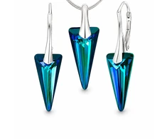 Diamond Sky Jewelry Sidabrinis papuošalų rinkinys moterims DiamondSky „Spike (Bermuda Mėlyna)“ su Swarovski kristalais