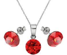 Diamond Sky Jewelry Sidabrinis papuošalų rinkinys moterims „Classic (Light Siam)“ su Swarovski® kristalais