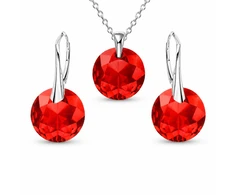 Diamond Sky Jewelry Sidabrinis papuošalų rinkinys moterims „Marianne (Light Siam)“ su Swarovski® kristalais