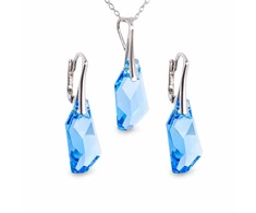 Diamond Sky Jewelry Sidabrinis papuošalų rinkinys moterims DiamondSky „Hyperborea (Aquamarine Mėlyna)“ su Swarovski kristalais