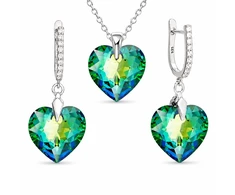 Diamond Sky Jewelry Sidabrinis papuošalų rinkinys moterims „Romantic Heart III R (Vitrail Medium)“ su Swarovski® kristalais