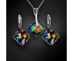 Diamond Sky Jewelry Sidabrinis papuošalų rinkinys moterims „Shimmer (Vitrail Medium)“ su Swarovski® kristalais