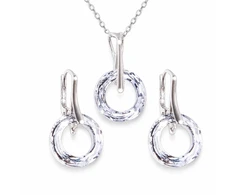 Diamond Sky Jewelry Sidabrinis papuošalų rinkinys moterims DiamondSky „Cosmic Ring“ su Swarovski kristalais