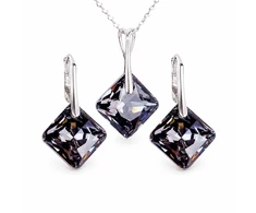Diamond Sky Jewelry Sidabrinis papuošalų rinkinys moterims „Shimmer (Sidabrinis Night)“ su Swarovski® kristalais