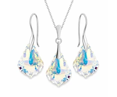 Diamond Sky Jewelry Sidabrinis papuošalų rinkinys moterims „Baroque IV (Aurora Borealis)“ su Swarovski® kristalais