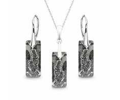 Diamond Sky Jewelry Sidabrinis papuošalų rinkinys moterims DiamondSky „Growing Crystal II (Sidabrinis Night)“ su Swarovski kristalais