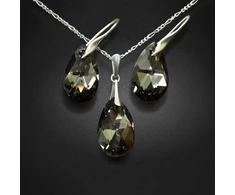 Diamond Sky Jewelry Sidabrinis papuošalų rinkinys moterims „Baroque (Sidabrinis Night)“ su Swarovski® kristalais