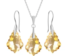 Diamond Sky Jewelry Sidabrinis papuošalų rinkinys moterims „Baroque IV (Golden Shadow)“ su Swarovski® kristalais