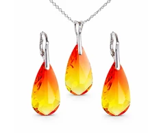 Diamond Sky Jewelry Sidabrinis papuošalų rinkinys moterims DiamondSky „Rainbow Waterfall (Fireopal)“ su Swarovski kristalais
