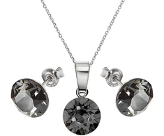 Diamond Sky Jewelry Sidabrinis papuošalų rinkinys moterims „Classic (Sidabrinis Night)“ su Swarovski® kristalais