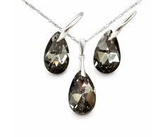 Diamond Sky Jewelry Sidabrinis papuošalų rinkinys moterims „Baroque (Sidabrinis Night)“ su Swarovski® kristalais