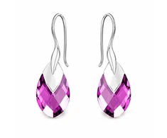 Diamond Sky Jewelry Sidabrinis papuošalų rinkinys moterims DiamondSky „Baroque II (Amethyst Light Chrome)“ su Swarovski kristalais