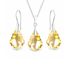 Diamond Sky Jewelry Sidabrinis papuošalų rinkinys moterims „Baroque IV (Golden Shadow)“ su Swarovski® kristalais