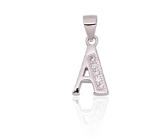 Diamond Sky Jewelry Sidabrinis raidės pakabukas su cirkoniais „A“