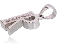 Diamond Sky Jewelry Sidabrinis raidės pakabukas su cirkoniais „R“