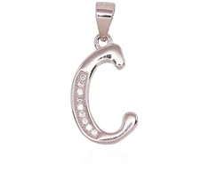 Diamond Sky Jewelry Sidabrinis raidės pakabukas su cirkoniais „C II“