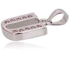 Diamond Sky Jewelry Sidabrinis raidės pakabukas su cirkoniais „U“