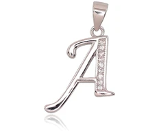 Diamond Sky Jewelry Sidabrinis raidės pakabukas su cirkoniais „A II“