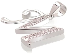 Diamond Sky Jewelry Sidabrinis raidės pakabukas su cirkoniais „M II“