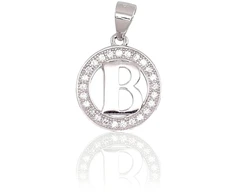 Diamond Sky Jewelry Sidabrinis raidės pakabukas su cirkoniais „B III“