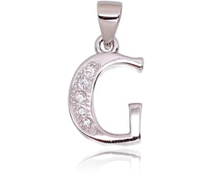 Diamond Sky Jewelry Sidabrinis raidės pakabukas su cirkoniais „G“