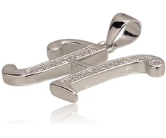 Diamond Sky Jewelry Sidabrinis raidės pakabukas su cirkoniais „H II“