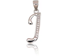Diamond Sky Jewelry Sidabrinis raidės pakabukas su cirkoniais „J II“