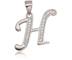 Diamond Sky Jewelry Sidabrinis raidės pakabukas su cirkoniais „H II“