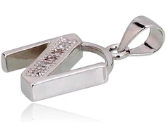 Diamond Sky Jewelry Sidabrinis raidės pakabukas su cirkoniais „N“
