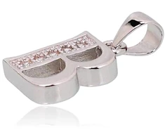 Diamond Sky Jewelry Sidabrinis raidės pakabukas su cirkoniais „B II“