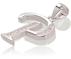 Diamond Sky Jewelry Sidabrinis raidės pakabukas su cirkoniais „P II“