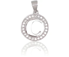 Diamond Sky Jewelry Sidabrinis raidės pakabukas su cirkoniais „C III“
