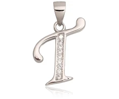 Diamond Sky Jewelry Sidabrinis raidės pakabukas su cirkoniais „T II“
