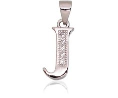 Diamond Sky Jewelry Sidabrinis raidės pakabukas su cirkoniais „J“