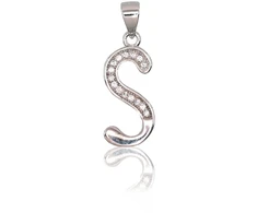 Diamond Sky Jewelry Sidabrinis raidės pakabukas su cirkoniais „S II“