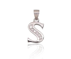 Diamond Sky Jewelry Sidabrinis raidės pakabukas su cirkoniais „S“