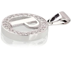 Diamond Sky Jewelry Sidabrinis raidės pakabukas su cirkoniais „P III“