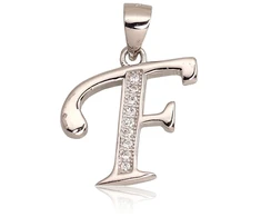 Diamond Sky Jewelry Sidabrinis raidės pakabukas su cirkoniais „F III“